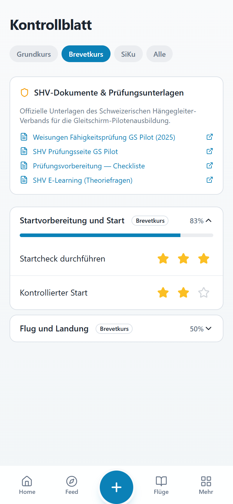 Eine Übung bewerten