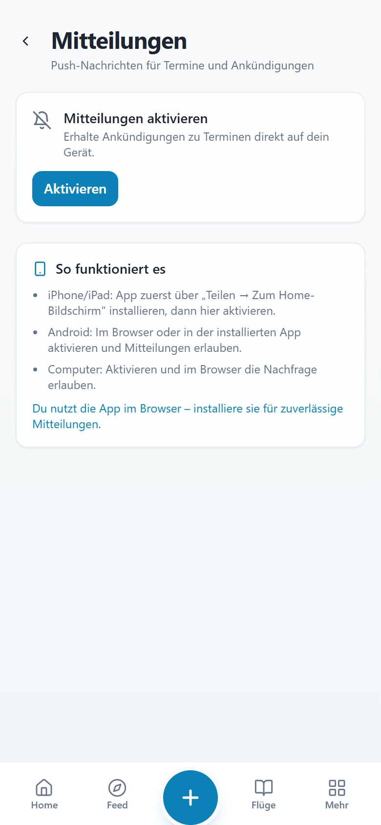 Push-Mitteilungen aktivieren
